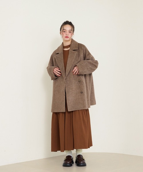 OLUN（オルン）の「side button shaggy coat/サイドボタンシャギー