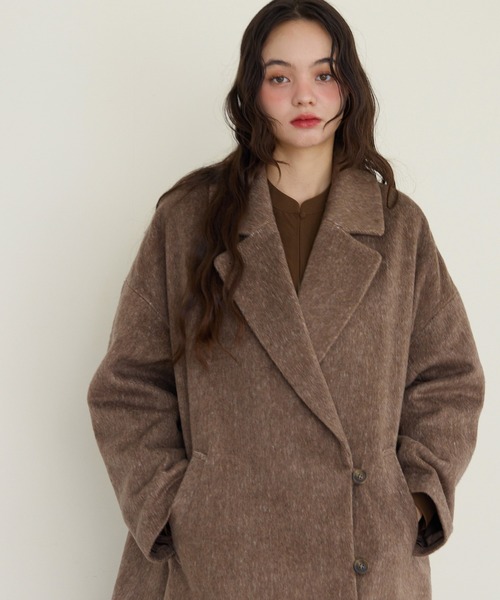 side button shaggy coat/サイドボタンシャギーコート（その他アウター