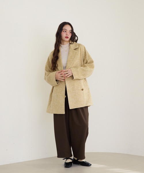 OLUN サイドボタンシャギーコート side button shaggy coat/サイドボタンシャギーコート（その他アウター