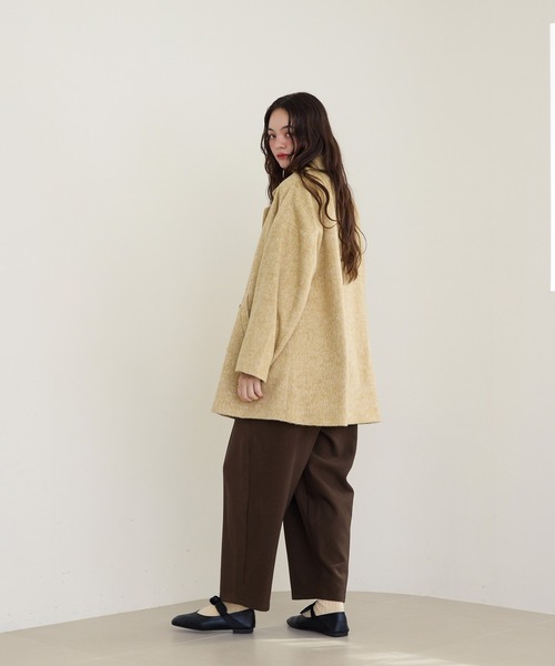 OLUN サイドボタンシャギーコート M ライトベージュ【翌日発送可能】 side button shaggy coat/サイドボタンシャギーコート（その他アウター