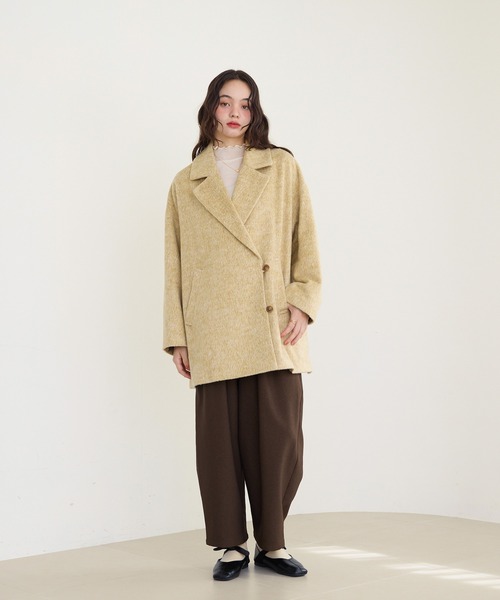 side button shaggy coat/サイドボタンシャギーコート（その他アウター