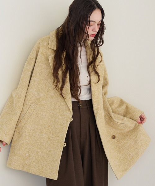 side button shaggy coat/サイドボタンシャギーコート（その他アウター