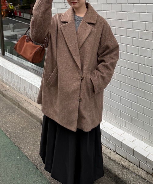 side button shaggy coat/サイドボタンシャギーコート（その他アウター