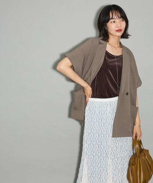 Green　Parks（グリーンパークス）の「2Wayベロアタンクトップ（タンクトップ・レディース・ダークグレー/ブラウン/ホワイト系その他2・FREE）」の13枚目の写真