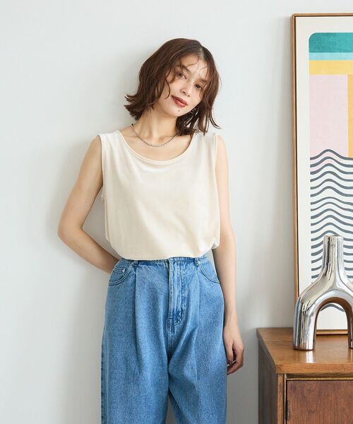 Green　Parks（グリーンパークス）の「2Wayベロアタンクトップ（タンクトップ・レディース・ダークグレー/ブラウン/ホワイト系その他2・FREE）」の21枚目の写真