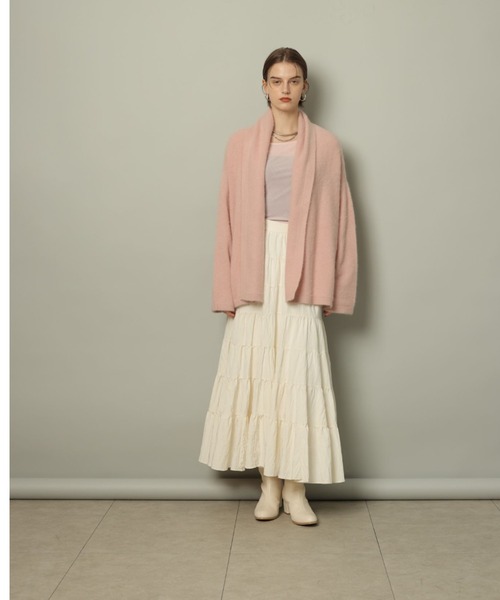 CADUNE（カデュネ）の「ティアードスカート（スカート・レディース・ブラウン/ピンク/レンガ/ホワイト・34/36/38）」の7枚目の写真