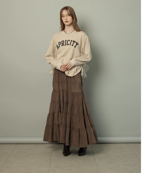 CADUNE（カデュネ）の「ティアードスカート（スカート・レディース・ブラウン/ピンク/レンガ/ホワイト・34/36/38）」の9枚目の写真