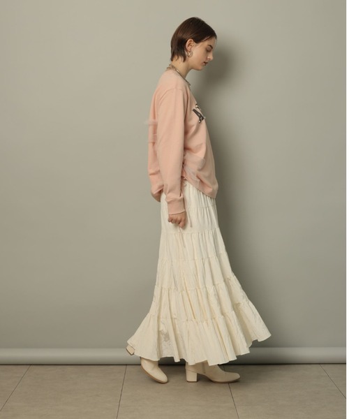 CADUNE（カデュネ）の「ティアードスカート（スカート・レディース・ブラウン/ピンク/レンガ/ホワイト・34/36/38）」の13枚目の写真