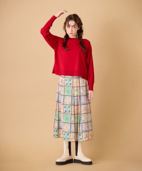 Jolly Poupee（ジョリープッペ）の「【22fabric】ハンカチコレクター/ スカート（スカート・レディース・ネイビー・38/42/46）」の2枚目の写真
