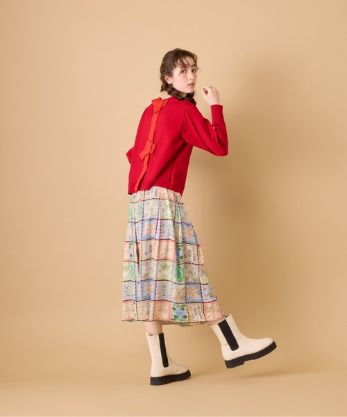 Jolly Poupee（ジョリープッペ）の「【22fabric】ハンカチコレクター/ スカート（スカート・レディース・ネイビー・38/42/46）」の4枚目の写真