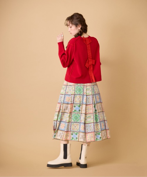 Jolly Poupee（ジョリープッペ）の「【22fabric】ハンカチコレクター/ スカート（スカート・レディース・ネイビー・38/42/46）」の5枚目の写真