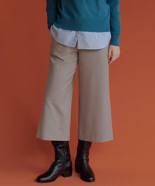 J.PRESS Ladies(J.プレス レディス)の「【WEB限定カラーあり】ツムギートflannel クロップド パンツ(その他パンツ・レディース・グレー系/アイボリー系/ネイビー系/ベージュ系/ブラック系・S/XS/XXS)」の3枚目の写真