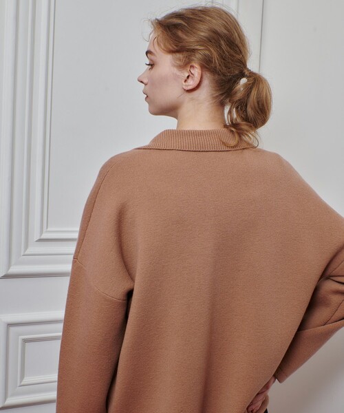 LOULOU WILLOUGHBY(ルルウィルビー)の「【LOULOU WILLOUGHBY】ファー衿ニットショートコート(ステンカラーコート・レディース・ブラック/ベージュ・2)」の6枚目の写真