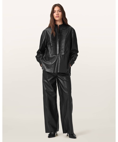 ALLSAINTS ブラック ワイドパンツ XS ALLSAINTS 黒 ライダース