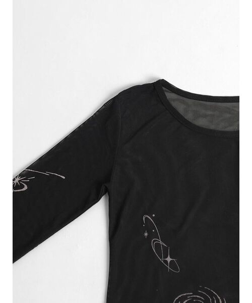 :ETHROF（イーサオブ）の「TATTO PRINT SHEER TOPS（Tシャツ/カットソー・レディース・ブラック/ベージュ・MEDIUM）」の20枚目の写真