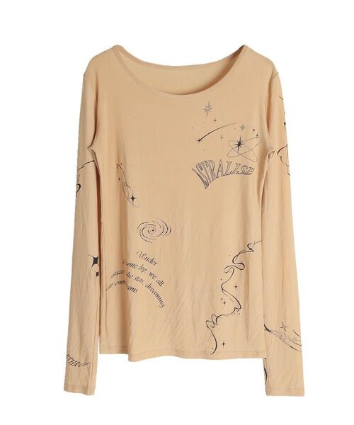 :ETHROF（イーサオブ）の「TATTO PRINT SHEER TOPS（Tシャツ/カットソー・レディース・ブラック/ベージュ・MEDIUM）」の16枚目の写真