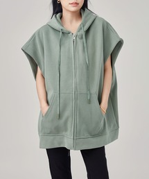 Lace Ladies（レースレディース）の「半袖 ジップアップ フーデット オーバー パーカー（パーカー）」