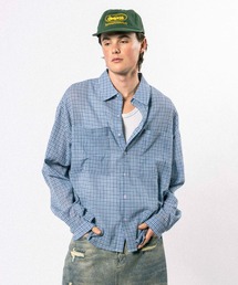 Elanque（エランク）の「double pocket box-cut shirt / ダブルポケットボックスカットシャツ（シャツ/ブラウス）」