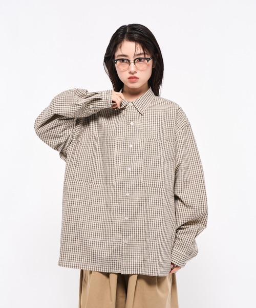 Elanque（エランク）の「plaid shirts/プレイドシャツ（シャツ/ブラウス・メンズ・ブラック/アイボリー・SMALL/MEDIUM/LARGE）」の15枚目の写真