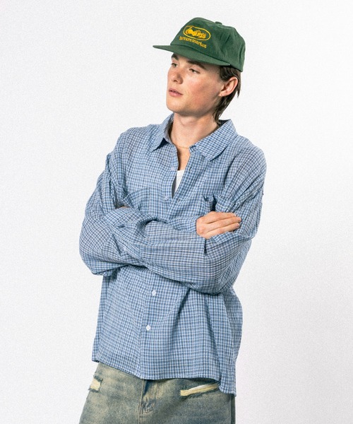 FLATLAND シャツ double pocket box-cut shirt / ダブルポケットボックスカットシャツ