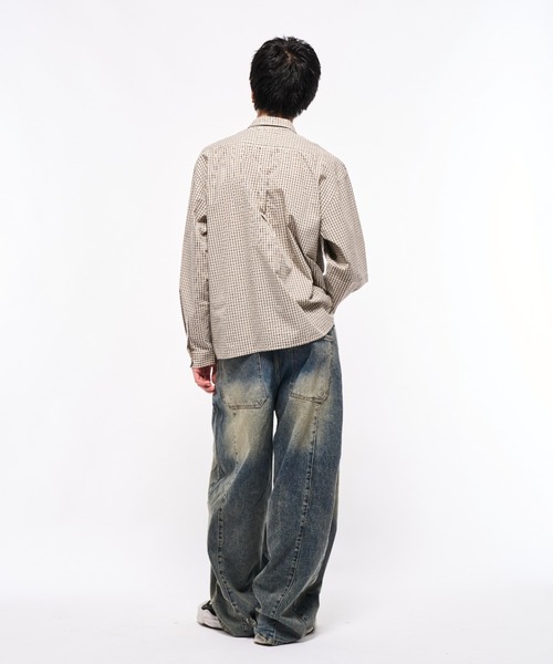 Elanque（エランク）の「plaid shirts/プレイドシャツ（シャツ/ブラウス・メンズ・ブラック/アイボリー・SMALL/MEDIUM/LARGE）」の13枚目の写真