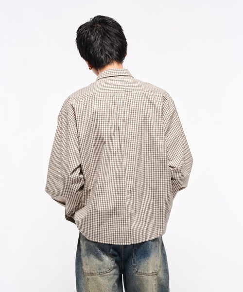 Elanque（エランク）の「plaid shirts/プレイドシャツ（シャツ/ブラウス・メンズ・ブラック/アイボリー・SMALL/MEDIUM/LARGE）」の7枚目の写真