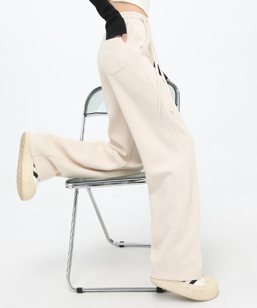 HANDO(ハンド)の「カジュアルだけどキレイ見え。ハイウエスト ワイド リボン ウエストゴム スウェット パンツ オフィスカジュアル きれいめカジュアル レディース韓国(スウェットパンツ・レディース・アイボリー/ブラック/ベージュ/グレー・S/M/L/XL/XXL)」の15枚目の写真