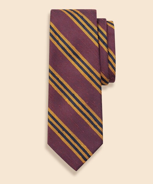 BROOKS BROTHERS(ブルックスブラザーズ)の「シルクシャンタン BB#1ストライプタイ(ネクタイ・メンズ・ネイビー/バーガンディー/ゴールド・ONE SIZE)」の1枚目の写真