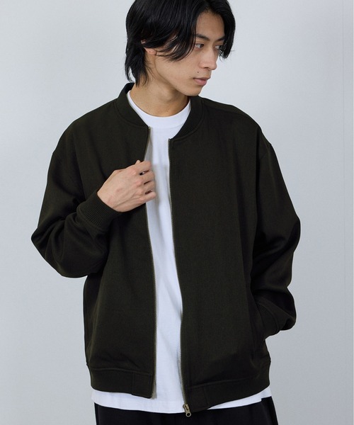 URBAN COLLECTION（アーバンコレクション）の「URBAN COLLECTION ラクウールリブジャケット（ブルゾン・メンズ・チャコールグレー/ブラック・S/M/L/XL）」の2枚目の写真