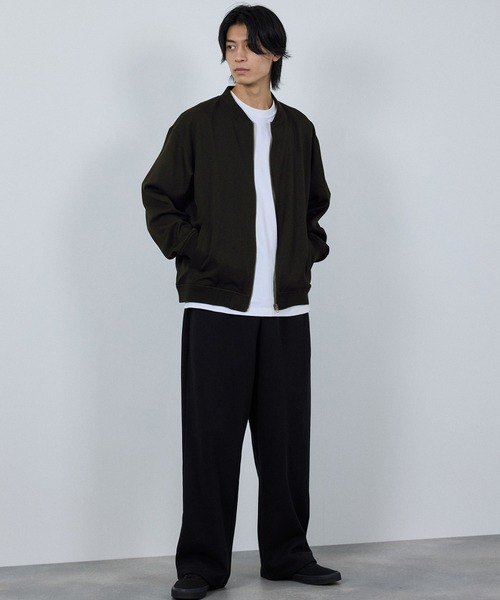 URBAN COLLECTION（アーバンコレクション）の「URBAN COLLECTION ラクウールリブジャケット（ブルゾン・メンズ・チャコールグレー/ブラック・S/M/L/XL）」の11枚目の写真