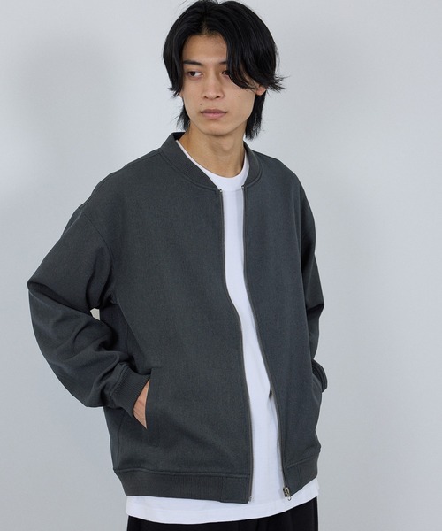 URBAN COLLECTION（アーバンコレクション）の「URBAN COLLECTION ラクウールリブジャケット（ブルゾン・メンズ・チャコールグレー/ブラック・S/M/L/XL）」の13枚目の写真