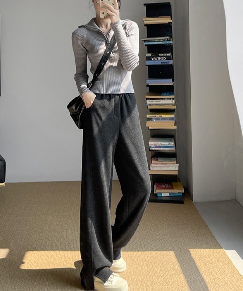 cammie(キャミー)の「裾スリットデザインスエットパンツ(その他パンツ・レディース・ブラック/ベージュ・M/L)」の10枚目の写真