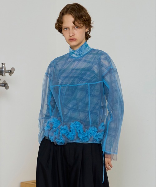 2way Flower Hem Tulle Top/2wayフラワーヘムチュールトップス【MAISON