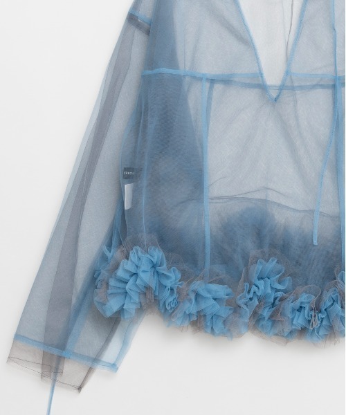 MAISON SPECIAL（メゾンスペシャル）の「2way Flower Hem Tulle Top/2wayフラワーヘムチュールトップス（シャツ/ブラウス・レディース・ブルー/ホワイト/ブラック・FREE）」の9枚目の写真