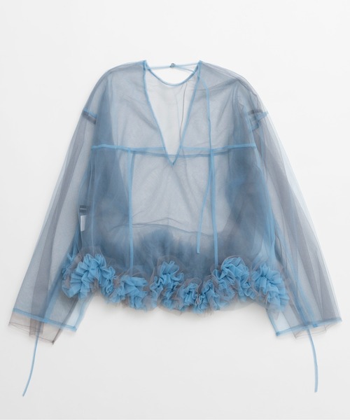 2way Flower Hem Tulle Top/2wayフラワーヘムチュールトップス【MAISON