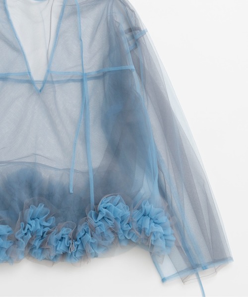 MAISON SPECIAL（メゾンスペシャル）の「2way Flower Hem Tulle Top/2wayフラワーヘムチュールトップス（シャツ/ブラウス・レディース・ブルー/ホワイト/ブラック・FREE）」の11枚目の写真