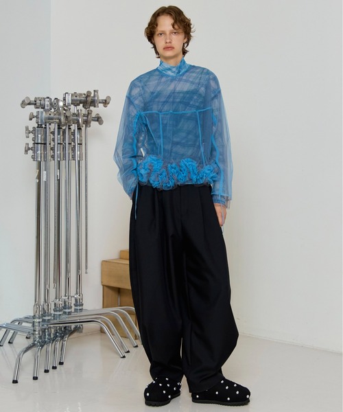 2way Flower Hem Tulle Top/2wayフラワーヘムチュールトップス【MAISON