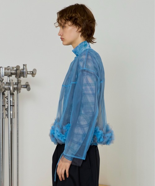 MAISON SPECIAL（メゾンスペシャル）の「2way Flower Hem Tulle Top/2wayフラワーヘムチュールトップス（シャツ/ブラウス・レディース・ブルー/ホワイト/ブラック・FREE）」の6枚目の写真