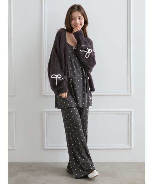 リボンフェザーカーディガン（ルームウェア/パジャマ）｜gelato pique