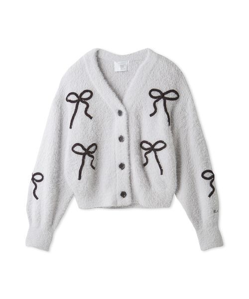 セール】リボンフェザーカーディガン（ルームウェア/パジャマ