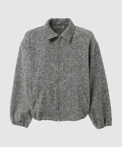 Ex.W ZIP TWEED CROPPED BLOUSON Lサイズ Tweed Zip Front Blouson