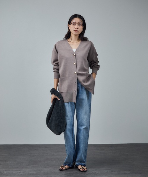 HELEN MOORE（ヘレンムーア）の「【HELEN MOORE（ヘレンムーア）】フェイクムートンリバーシブルバッグ（トートバッグ・レディース・チャコールグレー/ベージュ・FREE）」の5枚目の写真