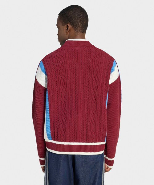 adidas(アディダス)の「adidas/アディダス ORI WICONS CARDIGAN スリーストライプ トレフォイルロゴ カーディガン(カーディガン/ボレロ・メンズ・インディゴブルー/レッド/ブラック・XS/L/M/S)」の12枚目の写真