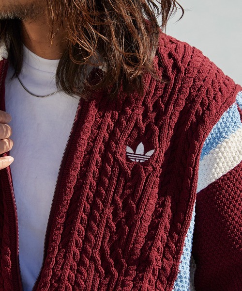 adidas(アディダス)の「adidas/アディダス ORI WICONS CARDIGAN スリーストライプ トレフォイルロゴ カーディガン(カーディガン/ボレロ・メンズ・インディゴブルー/レッド/ブラック・XS/L/M/S)」の20枚目の写真
