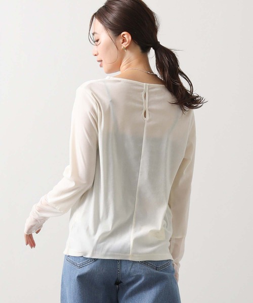 Gready Brilliant(グレディブリリアン)の「ベロア袖チュールボートネックカットソー(Tシャツ/カットソー・レディース・グレー/キャメル/ブラック/アイボリー・FREE)」の11枚目の写真