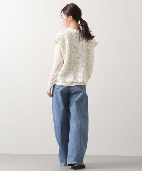 Gready Brilliant(グレディブリリアン)の「ベロア袖チュールボートネックカットソー(Tシャツ/カットソー・レディース・グレー/キャメル/ブラック/アイボリー・FREE)」の15枚目の写真