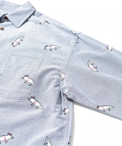 go slow caravan(ゴースローキャラバン)の「オックス 総柄プリント R/Gシャツ(シャツ/ブラウス・メンズ・ホワイト/ホワイト系その他2/ブルー/ネイビー・MEDIUM/LARGE/X-LARGE/SMALL)」の7枚目の写真