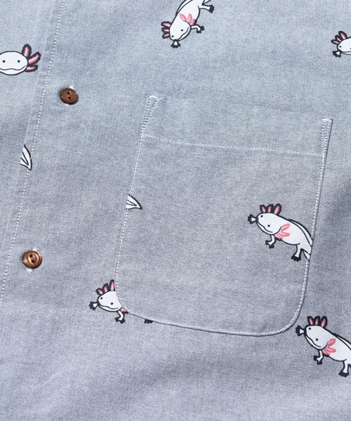 go slow caravan(ゴースローキャラバン)の「オックス 総柄プリント R/Gシャツ(シャツ/ブラウス・メンズ・ホワイト/ホワイト系その他2/ブルー/ネイビー・MEDIUM/LARGE/X-LARGE/SMALL)」の6枚目の写真