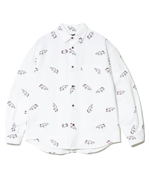 go slow caravan(ゴースローキャラバン)の「オックス 総柄プリント R/Gシャツ(シャツ/ブラウス・メンズ・ホワイト/ホワイト系その他2/ブルー/ネイビー・MEDIUM/LARGE/X-LARGE/SMALL)」の14枚目の写真