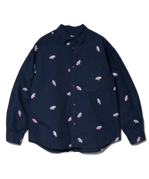 go slow caravan(ゴースローキャラバン)の「オックス 総柄プリント R/Gシャツ(シャツ/ブラウス・メンズ・ホワイト/ホワイト系その他2/ブルー/ネイビー・MEDIUM/LARGE/X-LARGE/SMALL)」の17枚目の写真